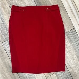 White House Black Market Red Pencil Skirt Knee-Length